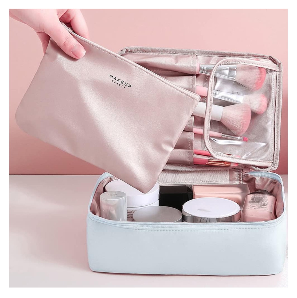 Cosmetiquera Viaje Bolso Maquillaje 2en1